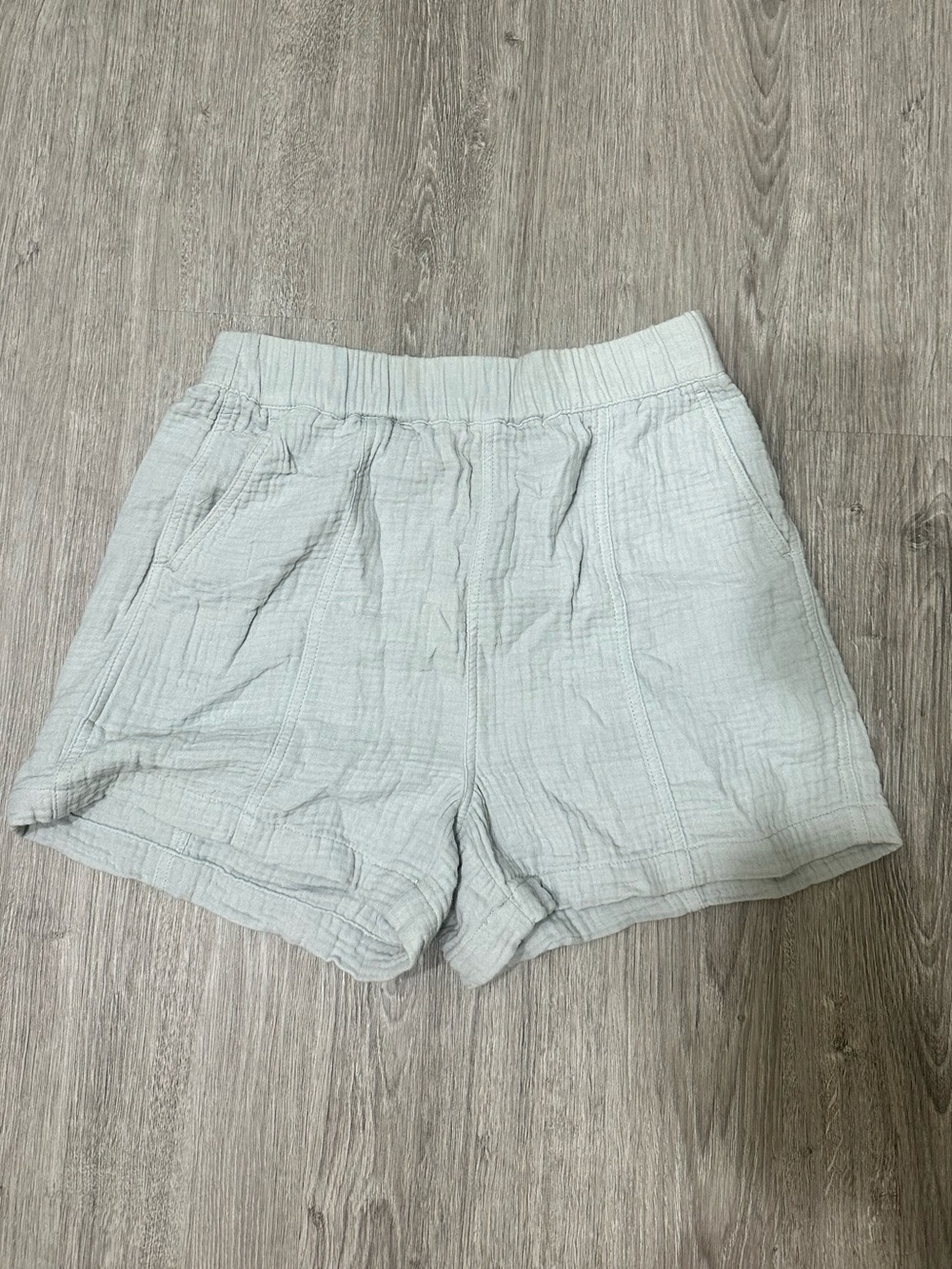 Madewell Light Blue Women's 100% Cotton Elastic Waist Shorts